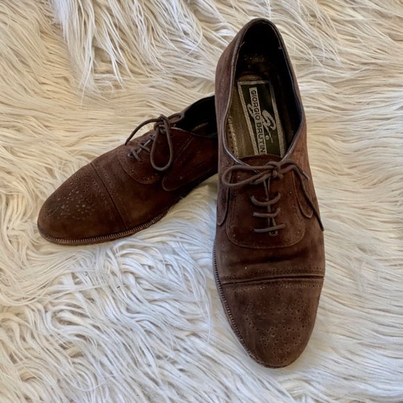 Giorgio Brutini Brown Suede Wingtip Brogues Oxford - Picture 7 of 7